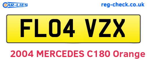 FL04VZX are the vehicle registration plates.