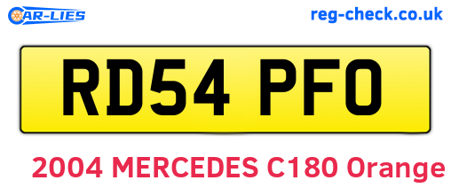RD54PFO are the vehicle registration plates.