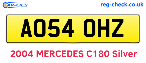 AO54OHZ are the vehicle registration plates.