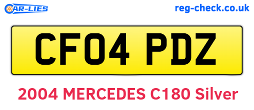 CF04PDZ are the vehicle registration plates.