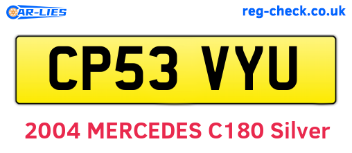CP53VYU are the vehicle registration plates.