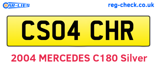 CS04CHR are the vehicle registration plates.