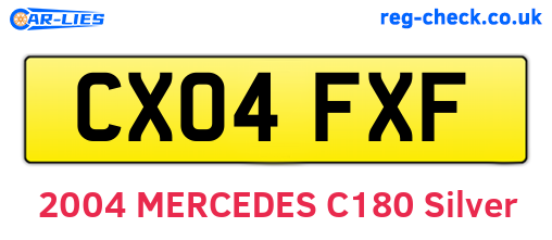 CX04FXF are the vehicle registration plates.