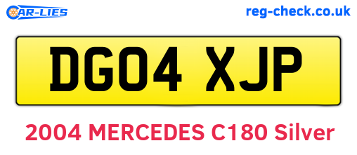 DG04XJP are the vehicle registration plates.
