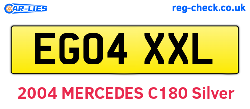 EG04XXL are the vehicle registration plates.