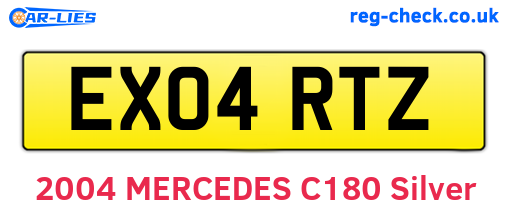 EX04RTZ are the vehicle registration plates.