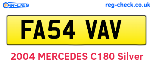 FA54VAV are the vehicle registration plates.