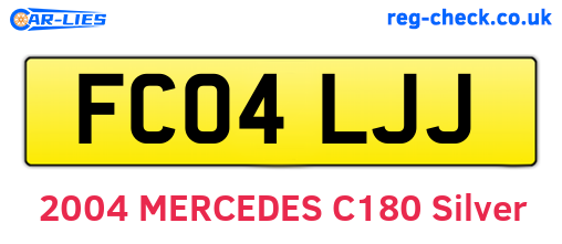 FC04LJJ are the vehicle registration plates.