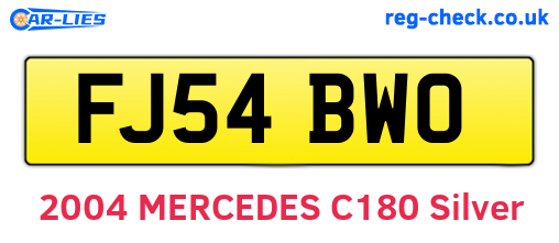 FJ54BWO are the vehicle registration plates.