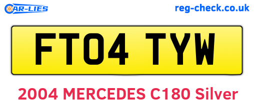 FT04TYW are the vehicle registration plates.