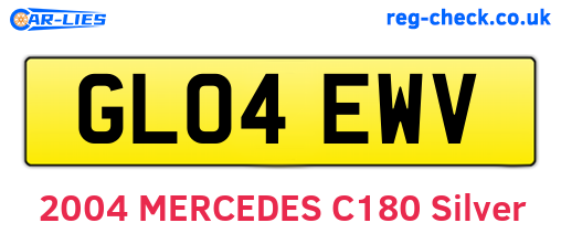 GL04EWV are the vehicle registration plates.