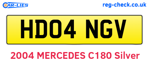 HD04NGV are the vehicle registration plates.