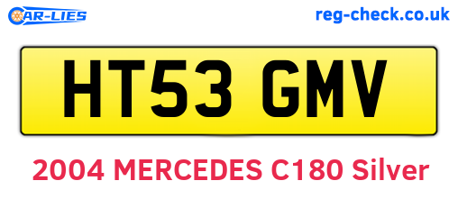 HT53GMV are the vehicle registration plates.