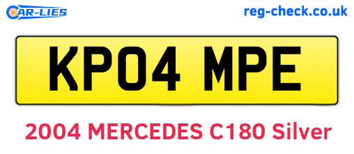 KP04MPE are the vehicle registration plates.