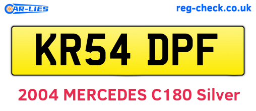 KR54DPF are the vehicle registration plates.
