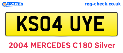 KS04UYE are the vehicle registration plates.