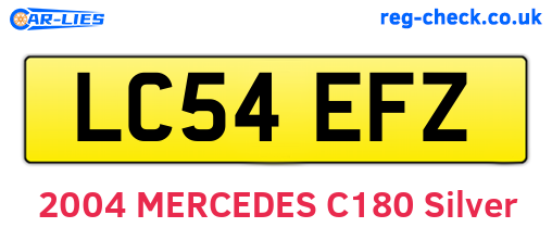 LC54EFZ are the vehicle registration plates.