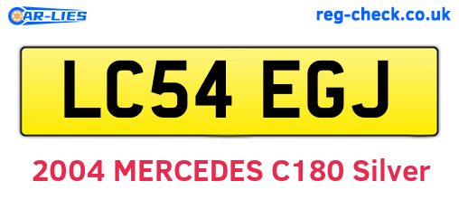 LC54EGJ are the vehicle registration plates.