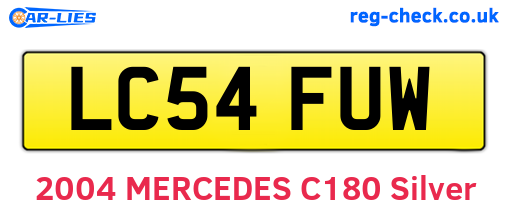 LC54FUW are the vehicle registration plates.