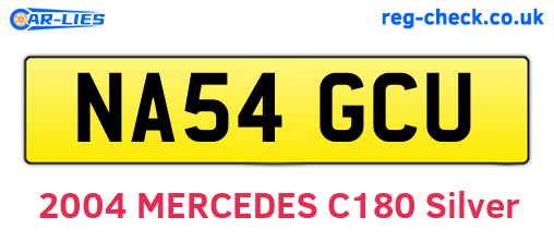 NA54GCU are the vehicle registration plates.