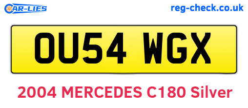 OU54WGX are the vehicle registration plates.