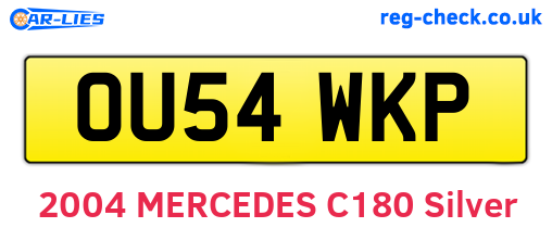 OU54WKP are the vehicle registration plates.