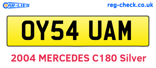 OY54UAM are the vehicle registration plates.