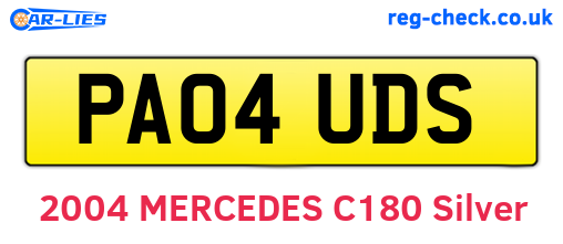 PA04UDS are the vehicle registration plates.