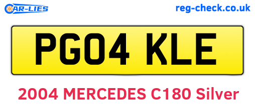 PG04KLE are the vehicle registration plates.