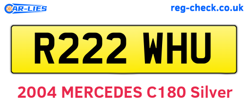 R222WHU are the vehicle registration plates.