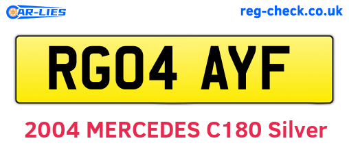 RG04AYF are the vehicle registration plates.