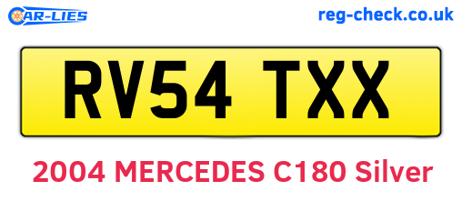 RV54TXX are the vehicle registration plates.