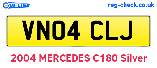 VN04CLJ are the vehicle registration plates.