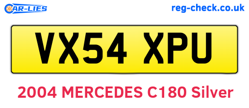 VX54XPU are the vehicle registration plates.