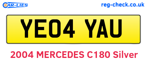 YE04YAU are the vehicle registration plates.