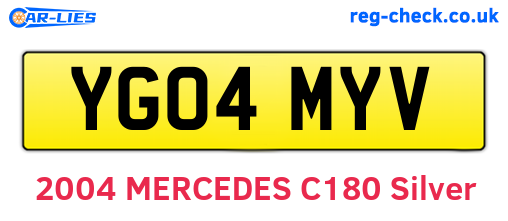 YG04MYV are the vehicle registration plates.