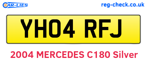 YH04RFJ are the vehicle registration plates.
