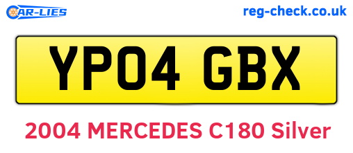 YP04GBX are the vehicle registration plates.