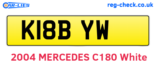 K18BYW are the vehicle registration plates.