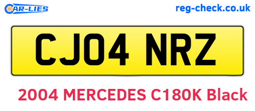 CJ04NRZ are the vehicle registration plates.