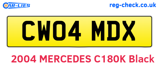 CW04MDX are the vehicle registration plates.