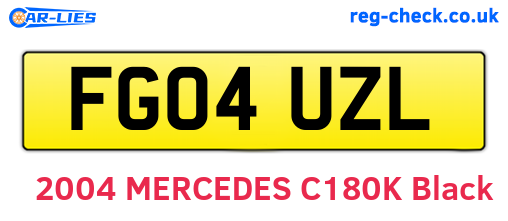 FG04UZL are the vehicle registration plates.