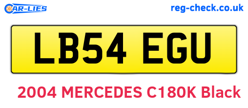 LB54EGU are the vehicle registration plates.