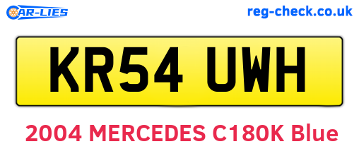 KR54UWH are the vehicle registration plates.
