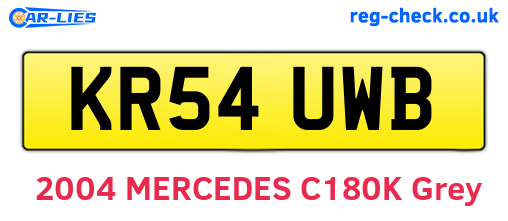 KR54UWB are the vehicle registration plates.