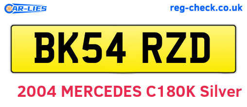 BK54RZD are the vehicle registration plates.