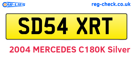 SD54XRT are the vehicle registration plates.