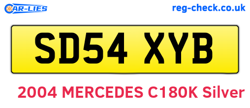 SD54XYB are the vehicle registration plates.