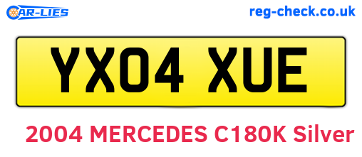 YX04XUE are the vehicle registration plates.