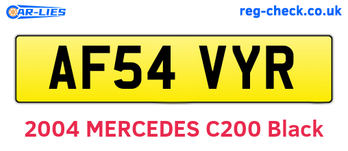 AF54VYR are the vehicle registration plates.